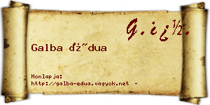 Galba Édua névjegykártya